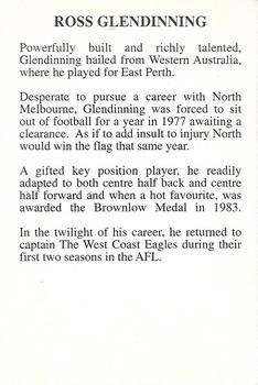 1994 The Great Footy Card Game #NNO Ross Glendinning Back